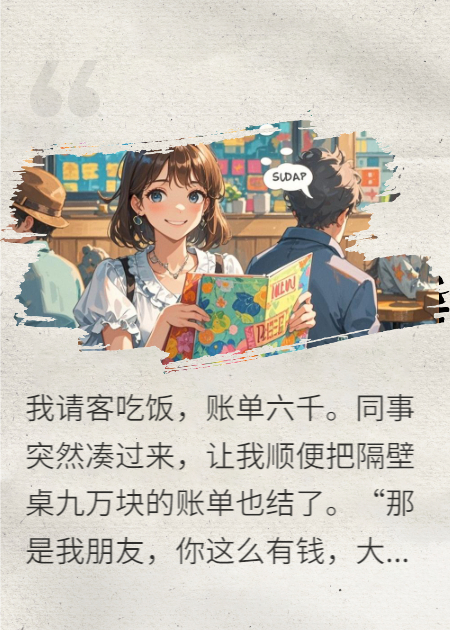 请客六千她让我结九万？我笑：去找我爸报销吧火爆无弹窗