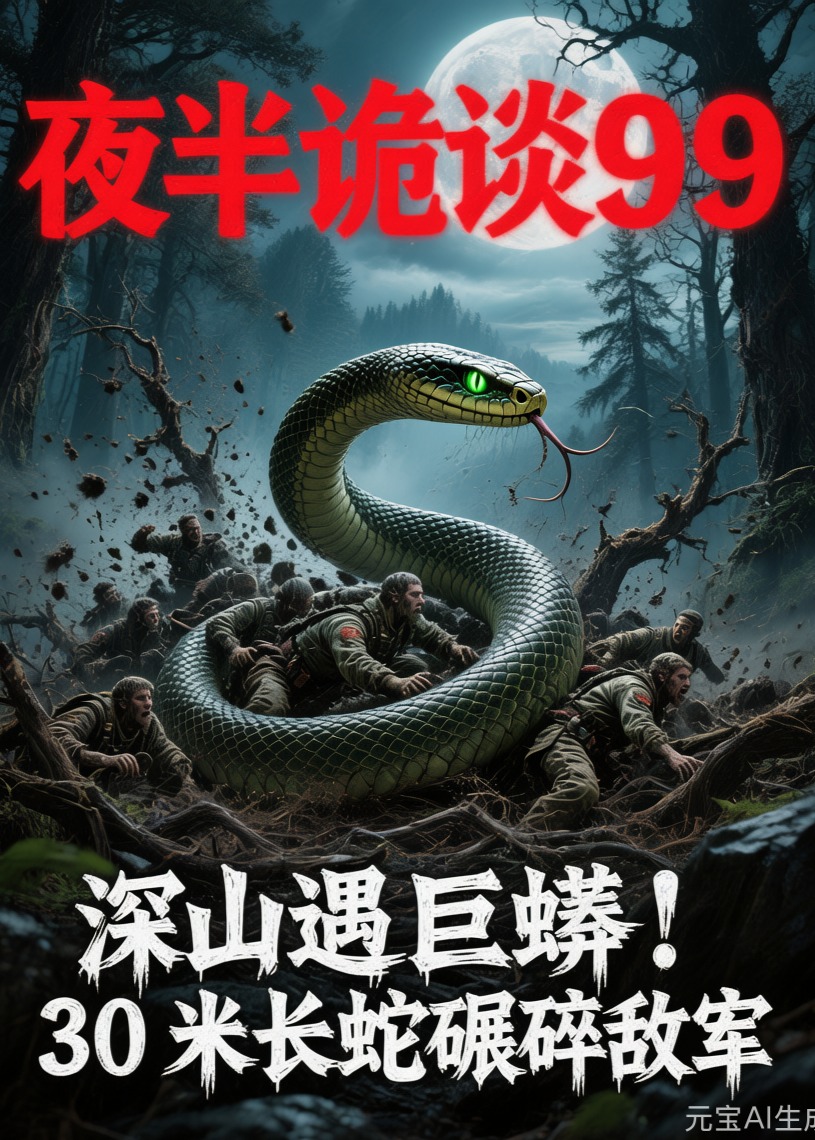 夜半诡谈99：深山遇巨蟒！30 米长蛇碾碎敌军