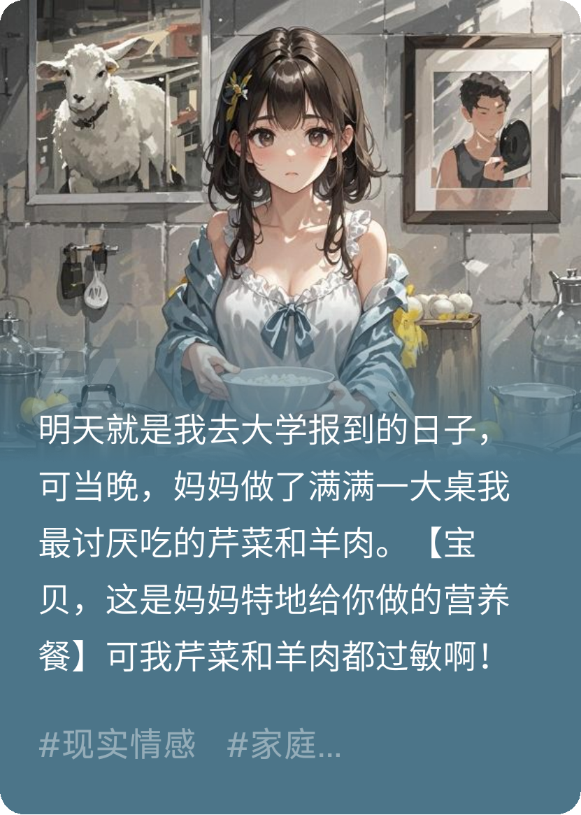 入學(xué)當天，媽媽煮發(fā)霉剩菜給我吃