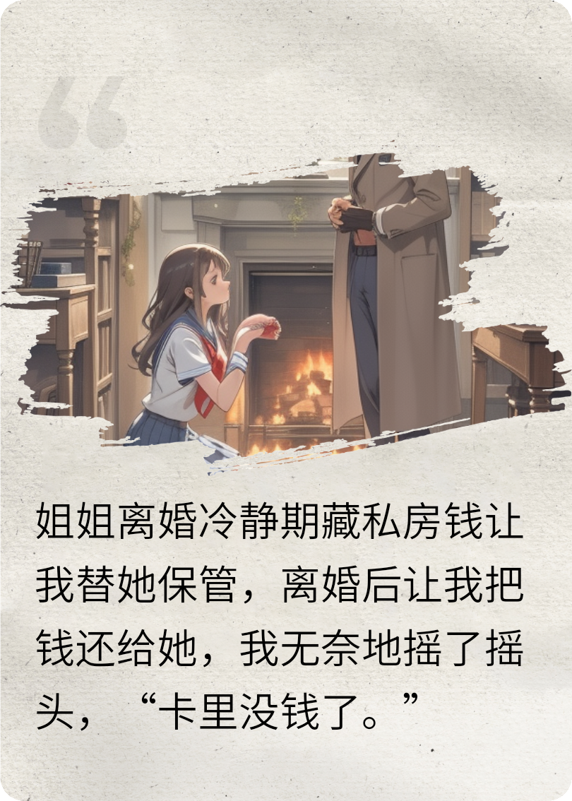 《帮姐姐保管私房钱，我赔了一套房》无删减好文