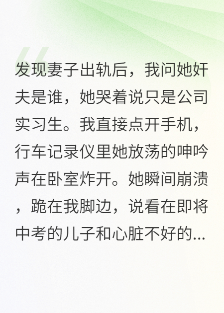 我拿出行車記錄儀，妻子跪地求我
