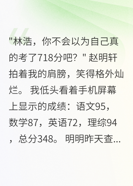成績(jī)348變718，我掀翻整座城