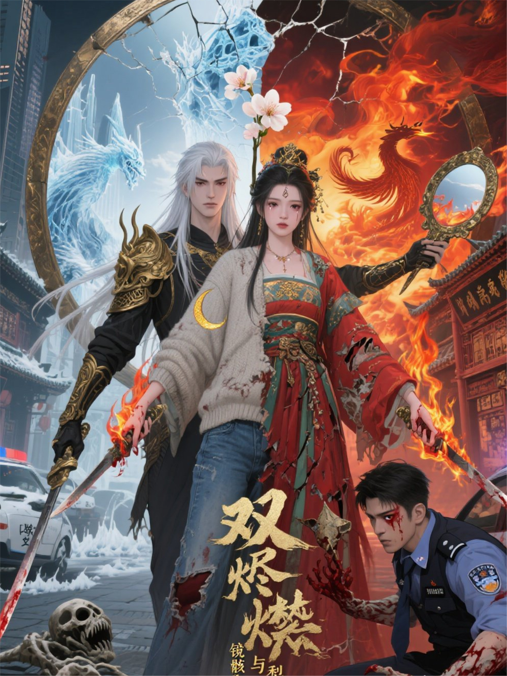 残镜照梨雪