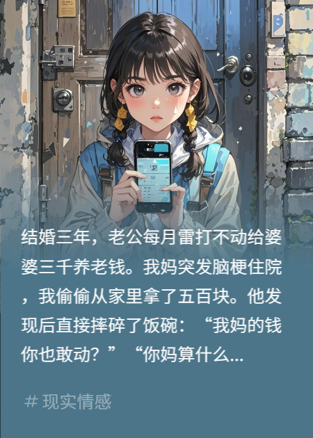 我媽生病我拿五百，老公：你敢動