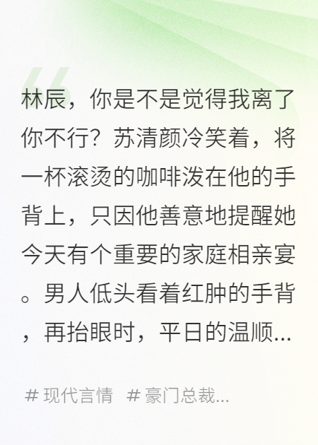 哪本书讲述了林辰苏清颜的情节？