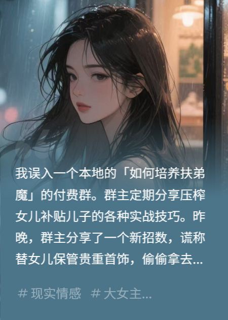 我媽加入如何培養(yǎng)扶弟魔的群聊