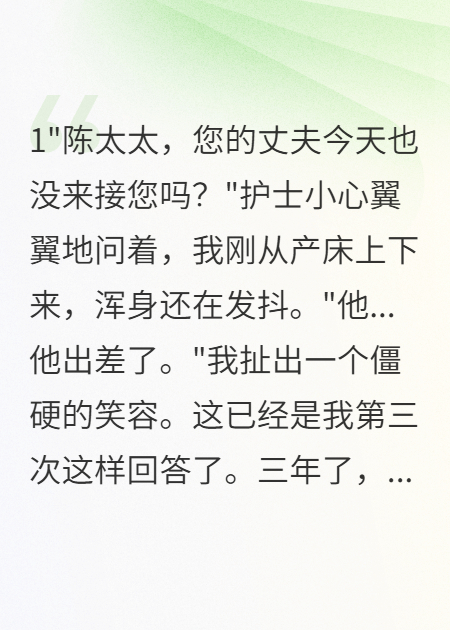 生完孩子才知道我是小三
