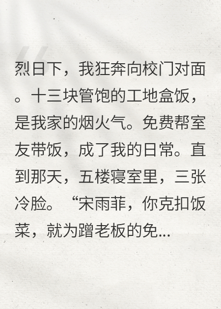 舌尖上的打臉：我的盒飯攤父母是大佬