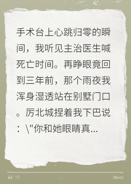 重生后，我成了霸总的替身情人