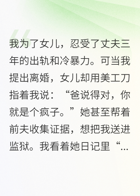 女兒幫前夫毀我，我選擇重新開(kāi)始