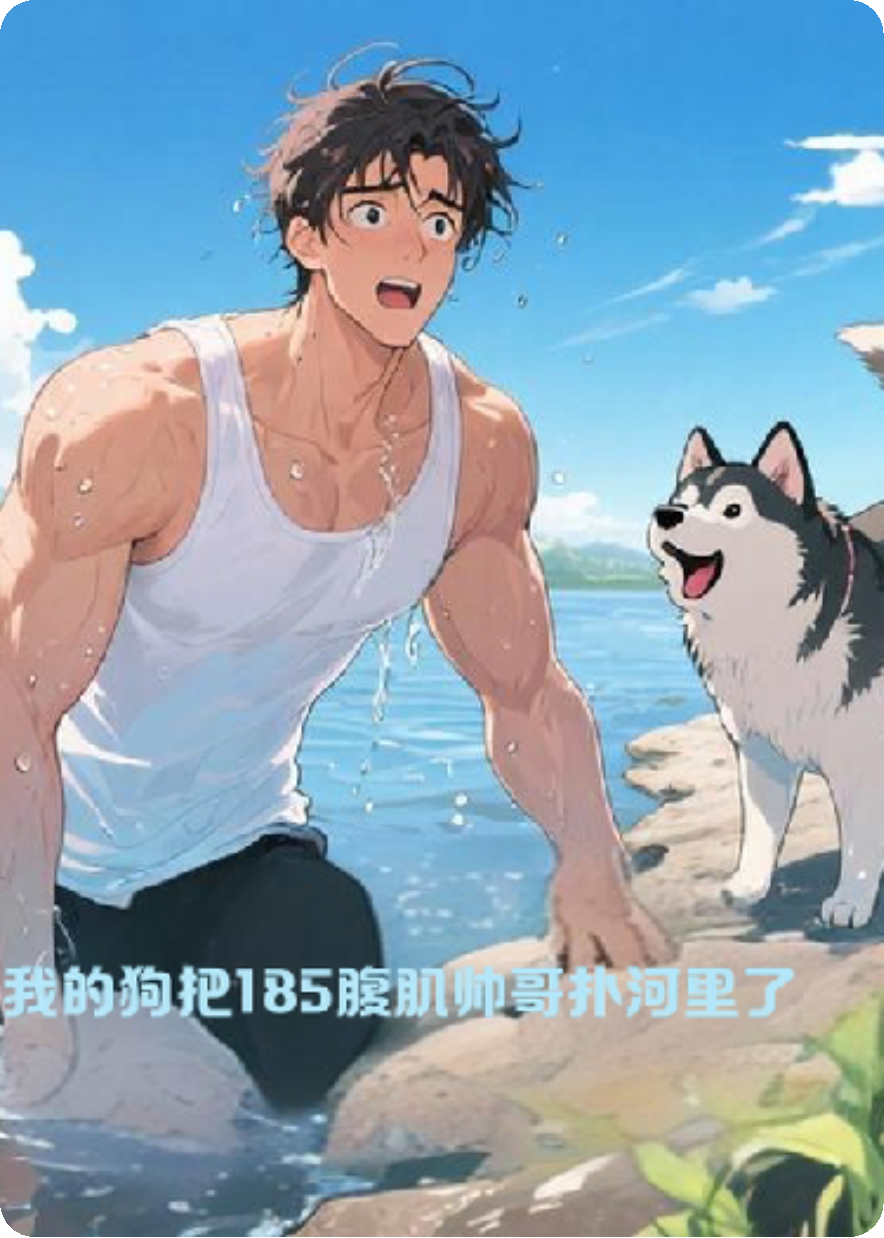 我的狗把185腹肌帥哥撲河里了