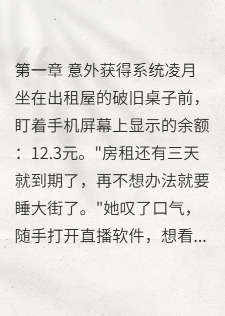 凌月统提的故事出自哪本小说？
