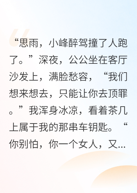 公公逼我頂罪，我反手送他們全家吃牢飯