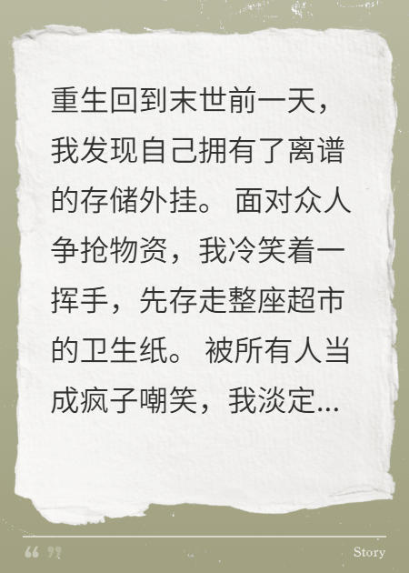 開局存了億坨屎，末世全員求我收
