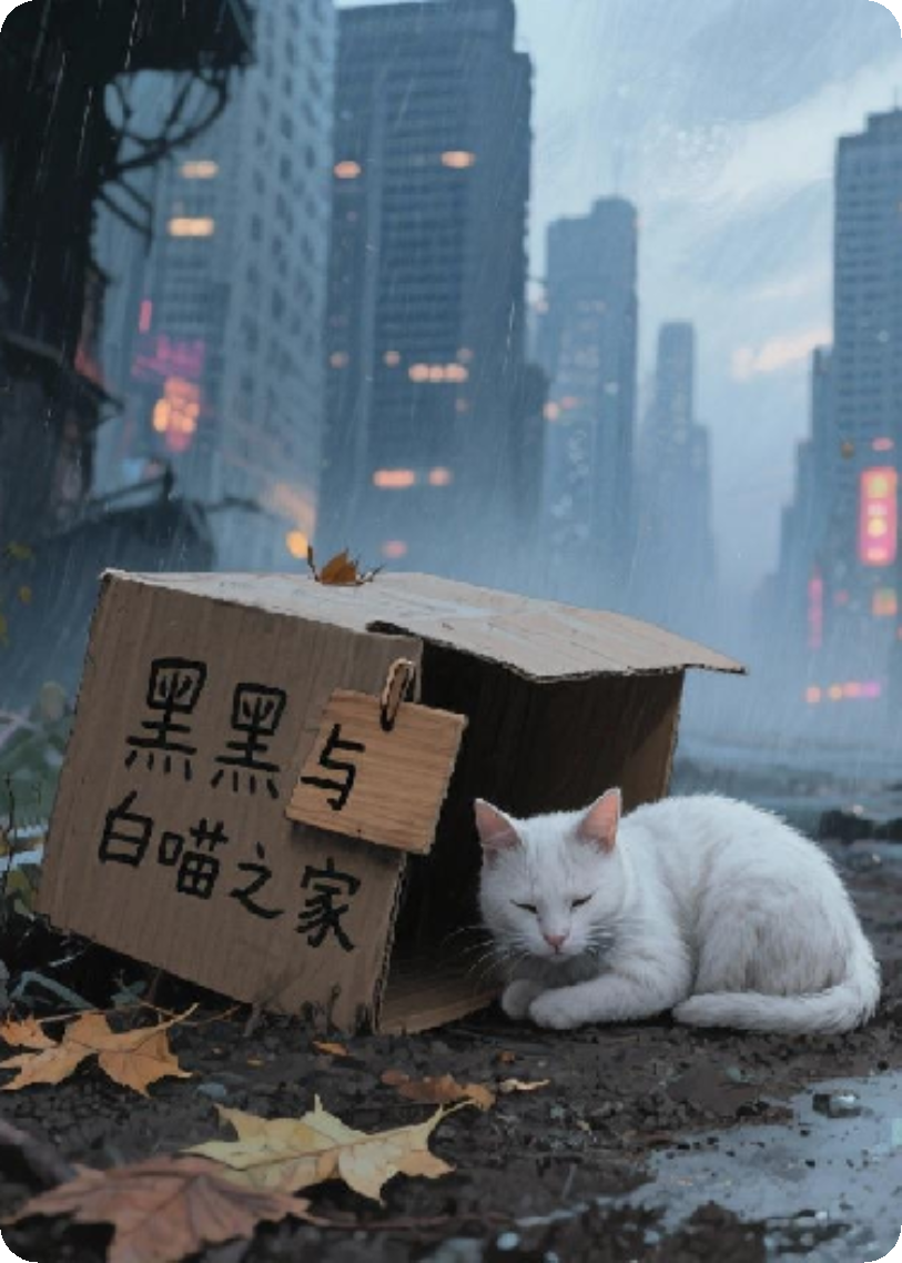 黑黑與白喵