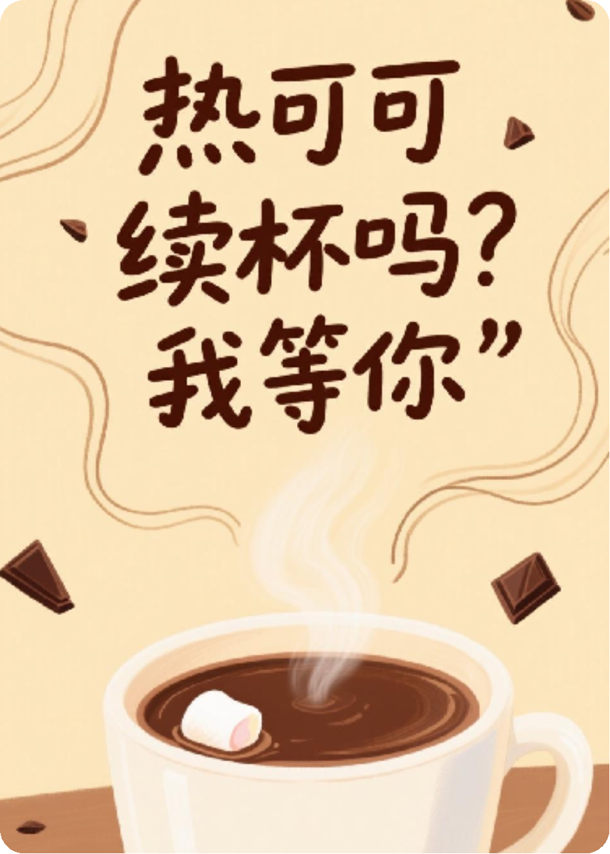 熱可可續(xù)杯嗎？我等你