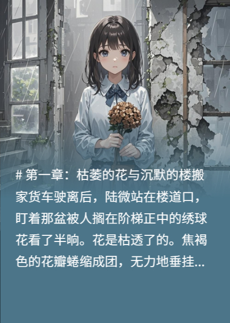 樓道口的繡球花